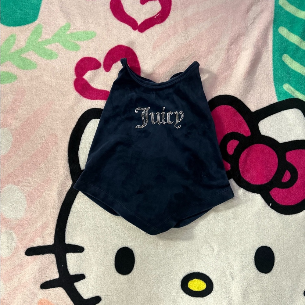 Juicy Couture Navy Blue Velour Tank Top